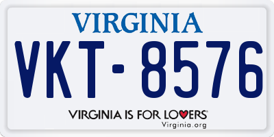 VA license plate VKT8576
