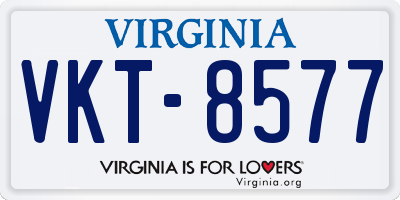 VA license plate VKT8577