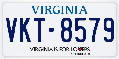VA license plate VKT8579