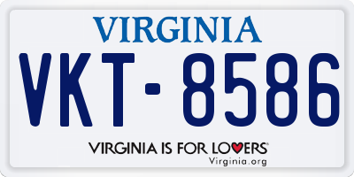 VA license plate VKT8586