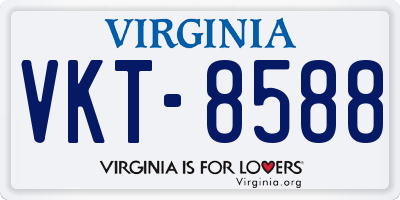 VA license plate VKT8588