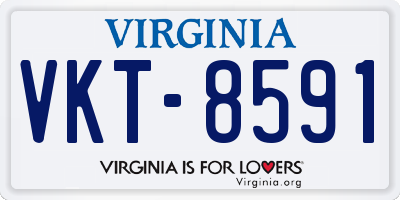 VA license plate VKT8591