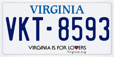 VA license plate VKT8593
