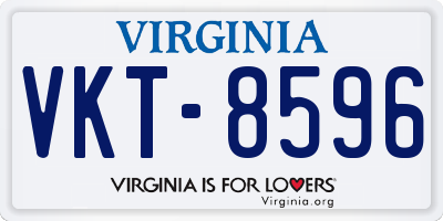 VA license plate VKT8596
