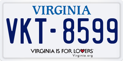 VA license plate VKT8599