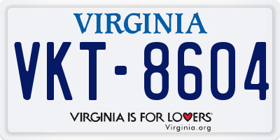 VA license plate VKT8604
