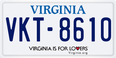 VA license plate VKT8610