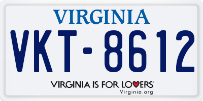 VA license plate VKT8612