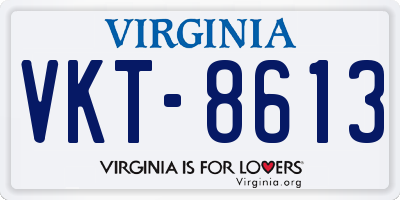 VA license plate VKT8613