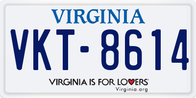 VA license plate VKT8614