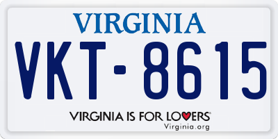 VA license plate VKT8615