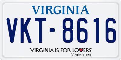 VA license plate VKT8616