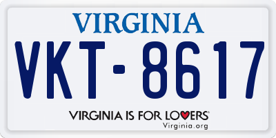 VA license plate VKT8617