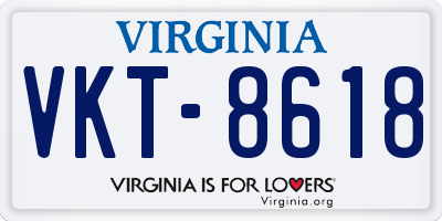 VA license plate VKT8618