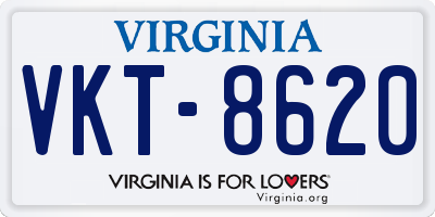 VA license plate VKT8620