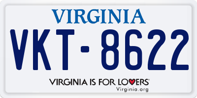 VA license plate VKT8622