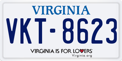 VA license plate VKT8623