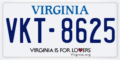 VA license plate VKT8625