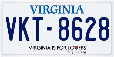 VA license plate VKT8628