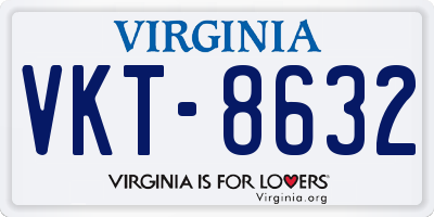 VA license plate VKT8632