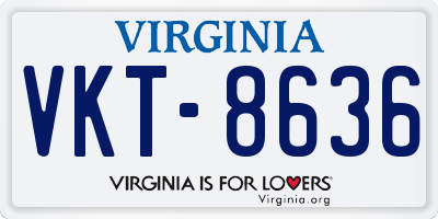 VA license plate VKT8636