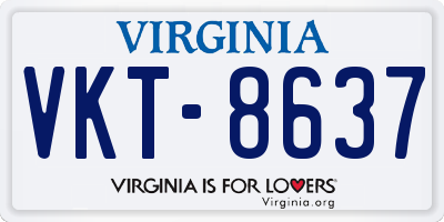VA license plate VKT8637