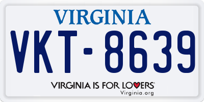 VA license plate VKT8639