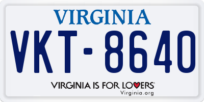 VA license plate VKT8640