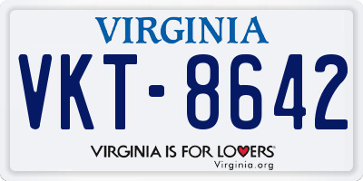 VA license plate VKT8642