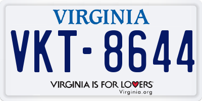 VA license plate VKT8644