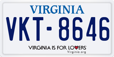 VA license plate VKT8646