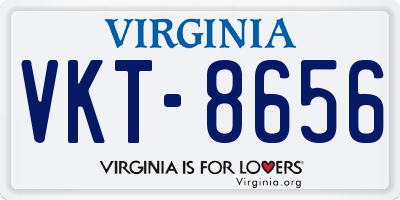 VA license plate VKT8656