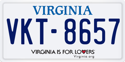 VA license plate VKT8657