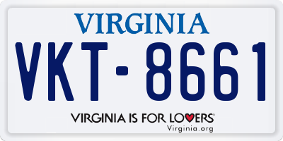 VA license plate VKT8661