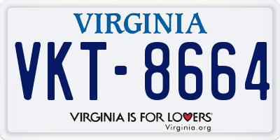 VA license plate VKT8664