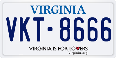 VA license plate VKT8666