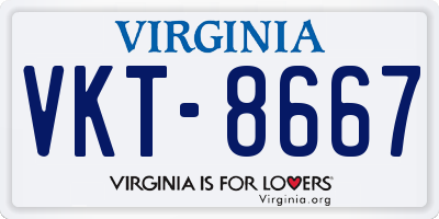 VA license plate VKT8667