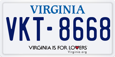 VA license plate VKT8668