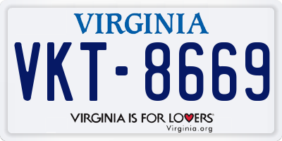 VA license plate VKT8669