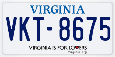 VA license plate VKT8675