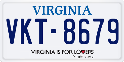 VA license plate VKT8679