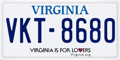 VA license plate VKT8680