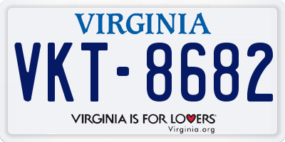 VA license plate VKT8682