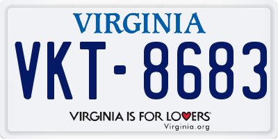 VA license plate VKT8683