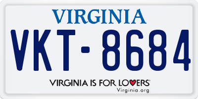 VA license plate VKT8684