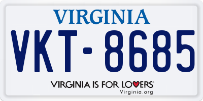 VA license plate VKT8685