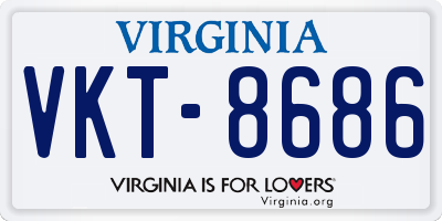 VA license plate VKT8686