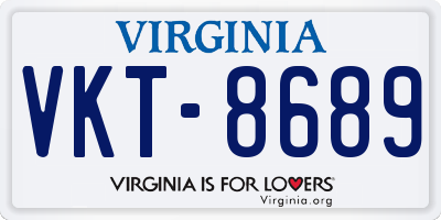 VA license plate VKT8689