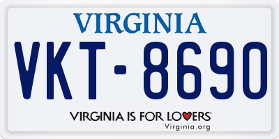 VA license plate VKT8690