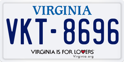 VA license plate VKT8696